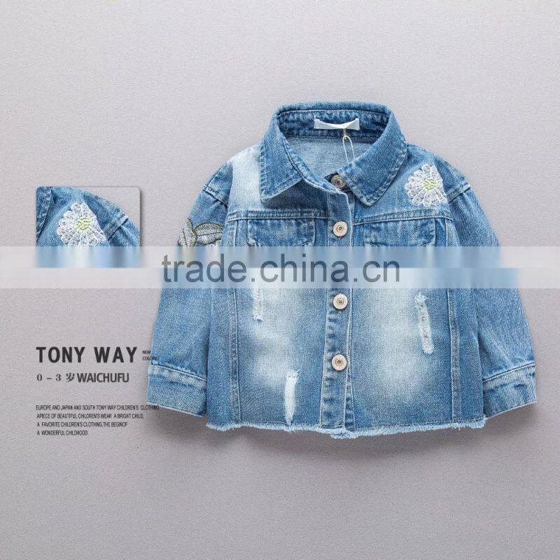 S16370A Children Clothing Boy Windbreaker Baby Denim Coats