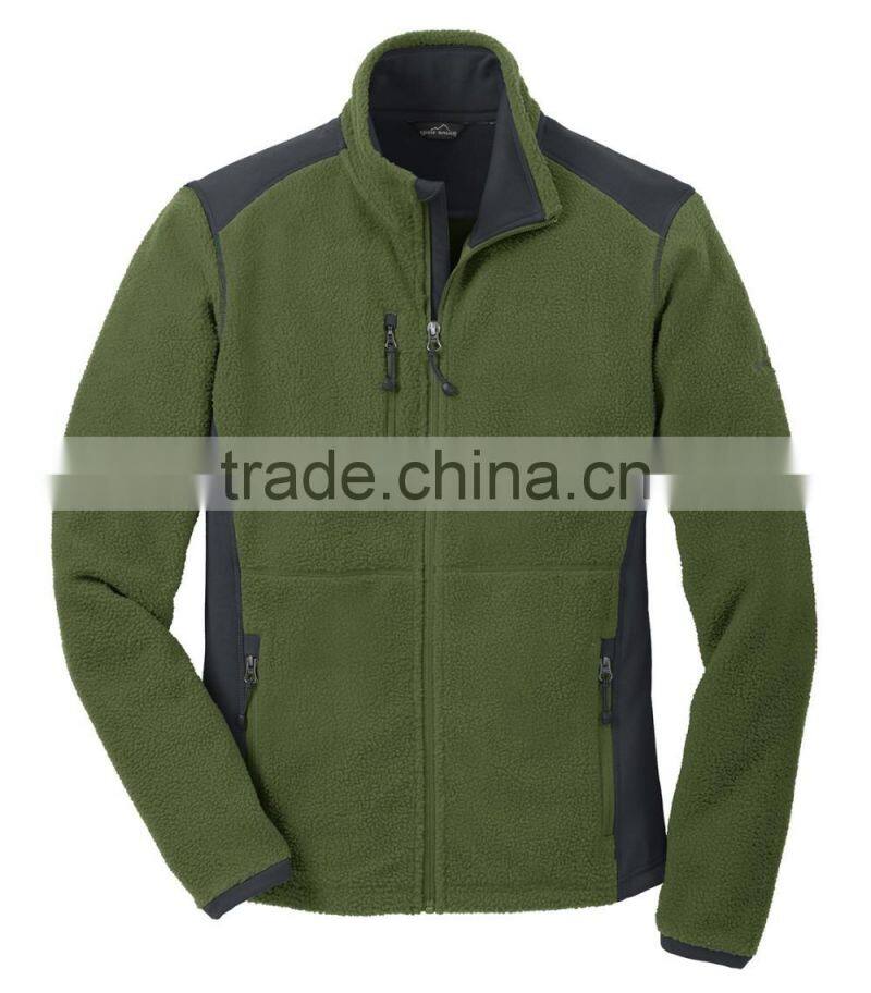 spring autumn winter colors collision full zip men's jacket with chest pocket windproof fleece jacket