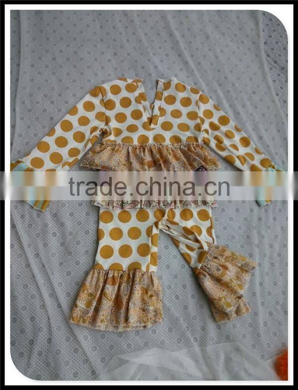 100% Cotton infant girl open-seat romper paisley print ruffles baby girl romper