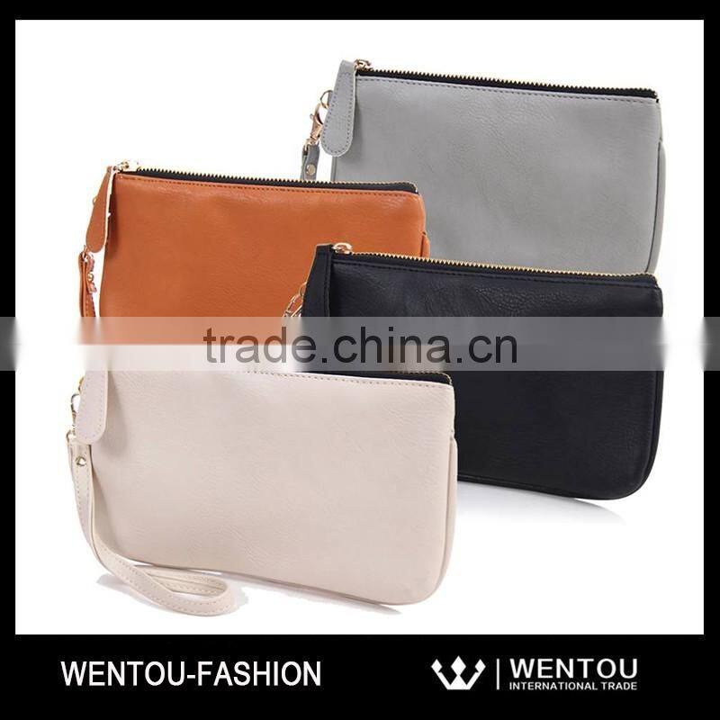 Newest Mini Zipper Leather Wristlet Bag