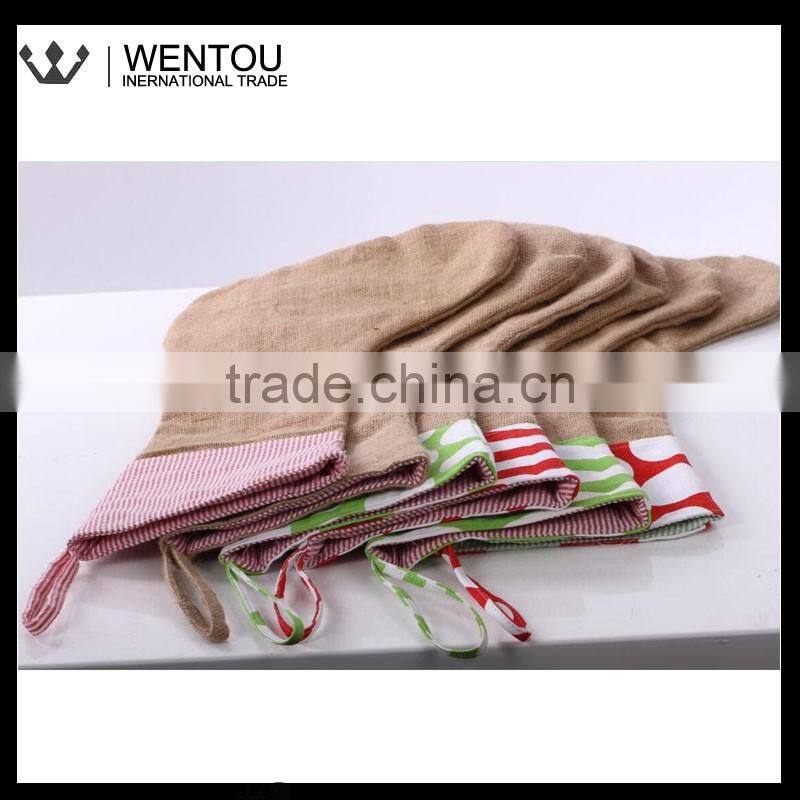 Monogrammed Burlap Christmas Stocking