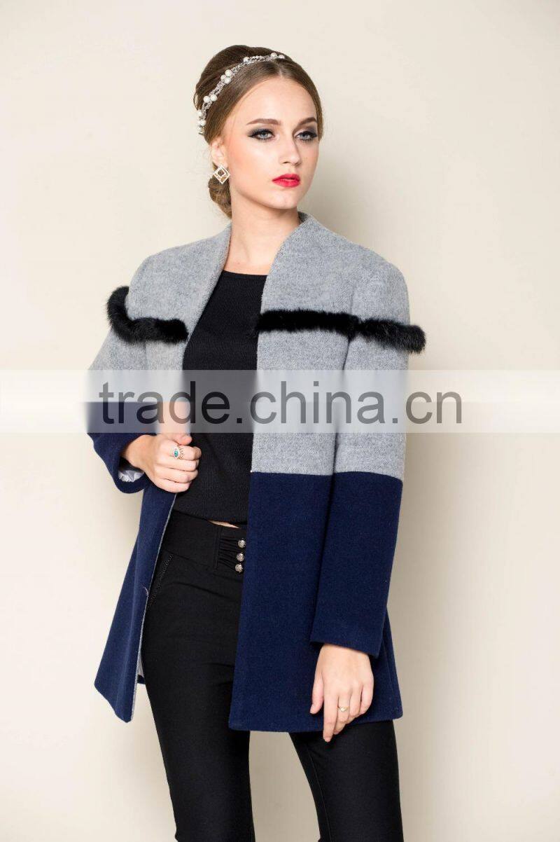 drop shipping service elegant designed winter trench coats women 2015 with decoration