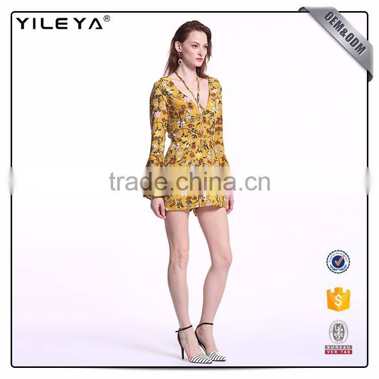 Oem&Odm Sevices Woman Short Long Sleeves Sexy Jumpsuit