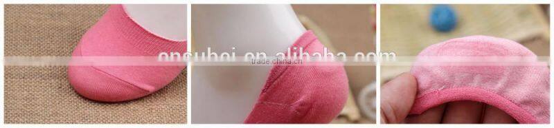 Fashion women summer candy color thin cotton ankle silicone non-slip sock