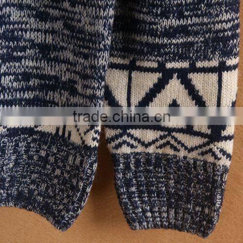 The long sleeve national print design knitting pullover casual men knitted sweater