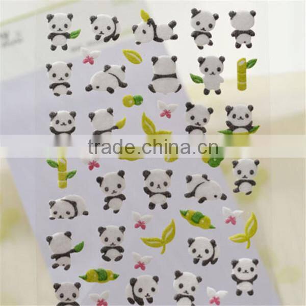 Panda Banboo Leaf Stickers, Black White Lovely Stickers, Scrapbook Cute Card DIY Felt Stickers