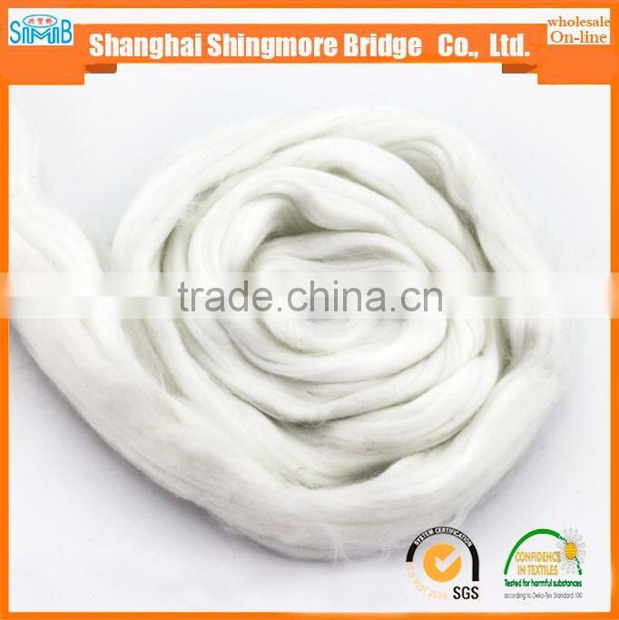 Alibaba gold supplier Shanghai Shingmore Bridge hot wholesale polyester tops yarn for spun yarn in low price
