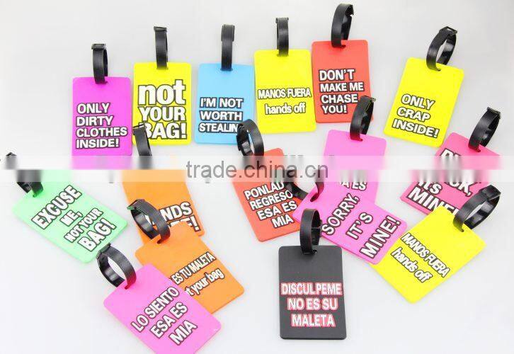 Pvc luggage tag custom baggage tag soft PVC rubber cartoon tag