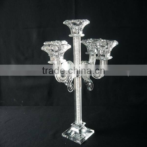 Handmade Modern 5 Head Crystal Candle Holders For Christams Holidays Home Decorative