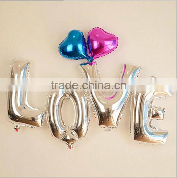 32 inch gold silver color foil letter balloons for party decoration