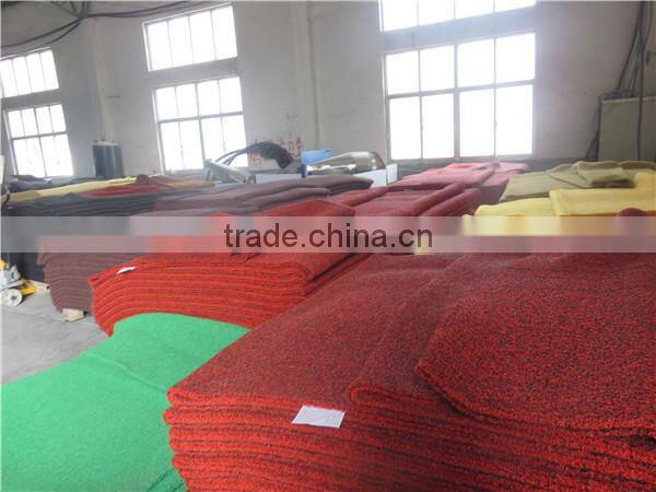 13mm 3.7kg/sqm Cheap and Eco-friendly double color PVC car mat with nail backing for Malaysia market