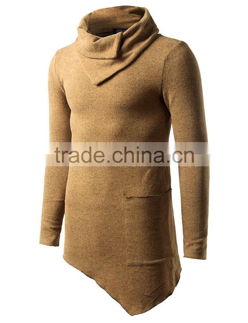 Wholesale Shawl neck Long length pullover manufacturer