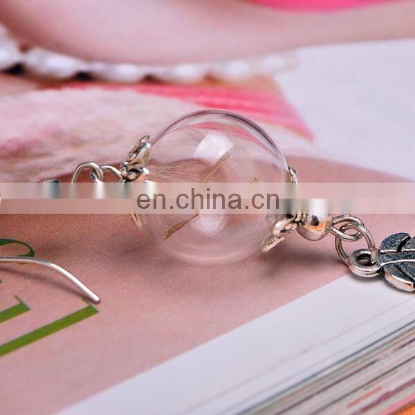 Hot sell Vintage gold glass ball dandelion seeds pendant light bulb personality earrings designs
