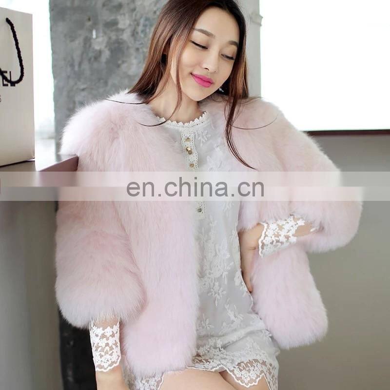 2016 Colorfur Genuine Fox Fur Coat Short Style Winter Coat Fashion