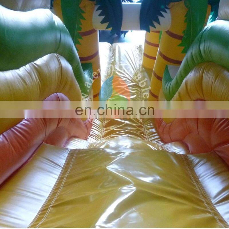 2017 crazy and popular custom giant inflatable jungle slide inflatable dry slide for adult and kids