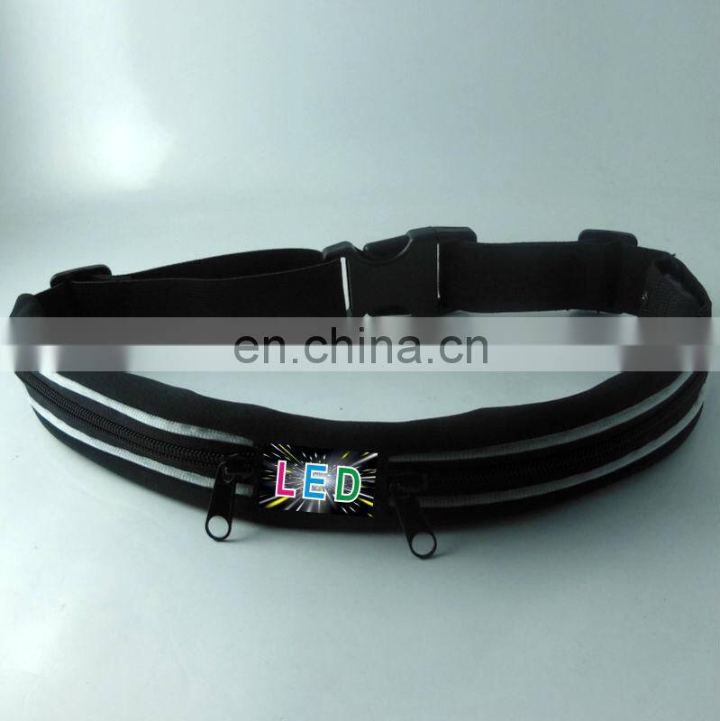 Safety led flashing elastic waistband led light belt sports led belt