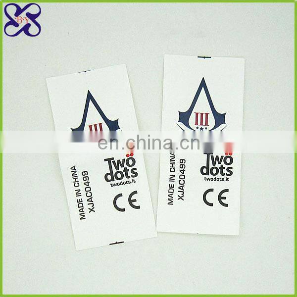 Care instruction label silk screen printing clothing labels