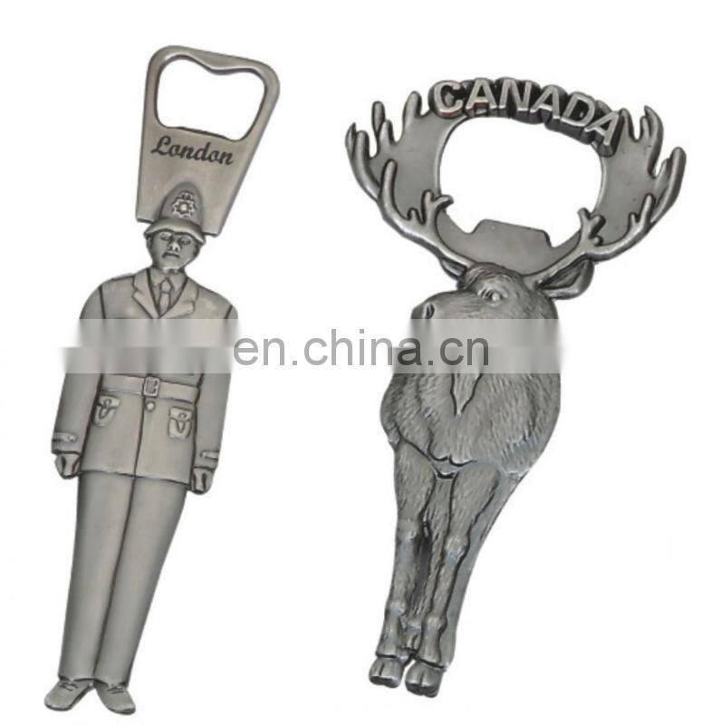 2014 new design zinc alloy souvenir custom logo alaska botttle opener keychain