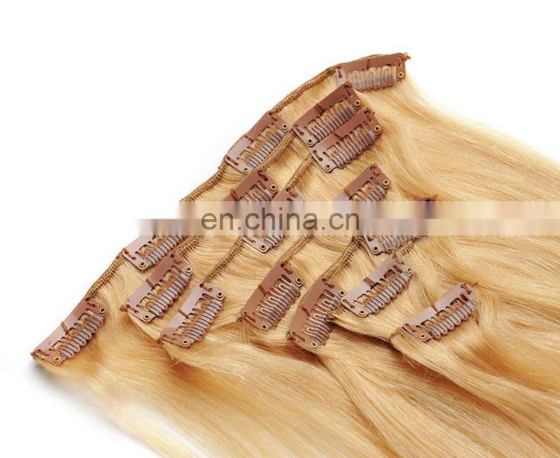 613 Blonde Color Hair Weave Clip In Human Hair Extension Dubai 16 18 20 Inch Peruvian Brazilian Indian Straight Human Hair Weave