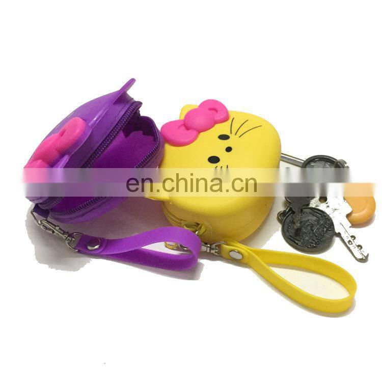 Cute Kitty Shape Coin Pouch Silicone Material Cheap Change Purse Wallet Women's Wristlet Coin Purse Wholesale