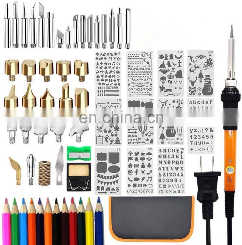 Wood Tool with Adjustable On-Off Switch Control Professional Wood Burning Pen and DIY Various Wooden Kits