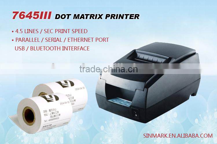 76mm Dot Matrix Printer receipt printer with 4.5line/sec print speed