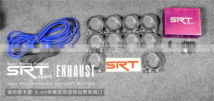 Exhaust Pipe for porsche cayenne 3.0T 4 tips with valve catback with quad double tip