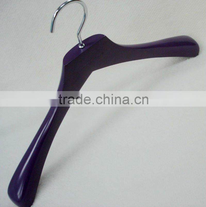 WL100 purple wood hanger for ladies garment