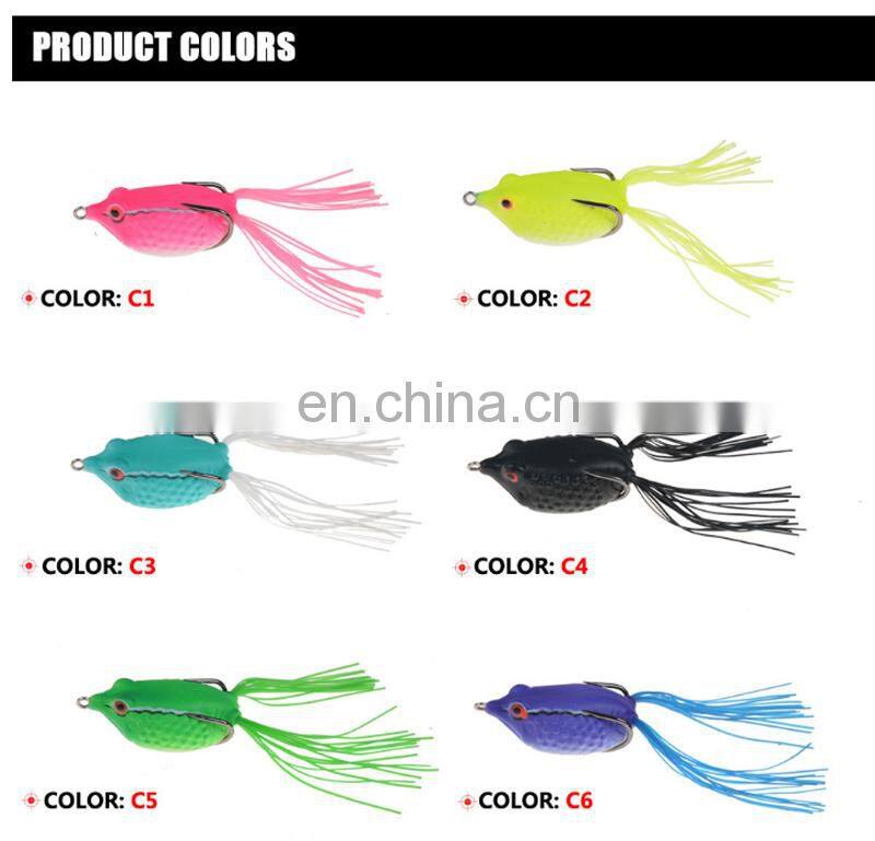 Wholesale Popper 50mm 10g Snakehead Soft Lure Frog Topwater Emulational Frog