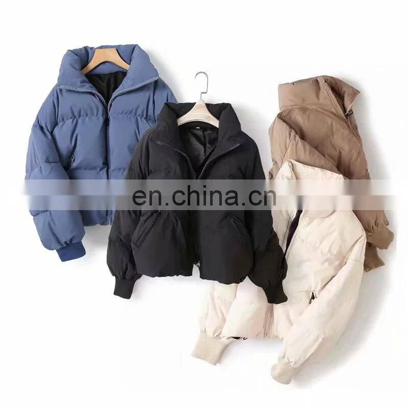 2021 autumn and winter new lazy wind thickened loose cotton jacket trend women's cotton-padded jacket bread jacket