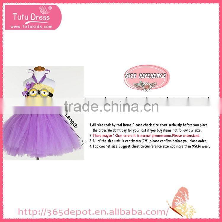 Satin Ribbon violet cartoon movie character pattern gauze dress halloween costume