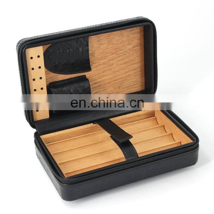 Wholesale Spanish Cedar Humidor Leather Travel Cigar Case