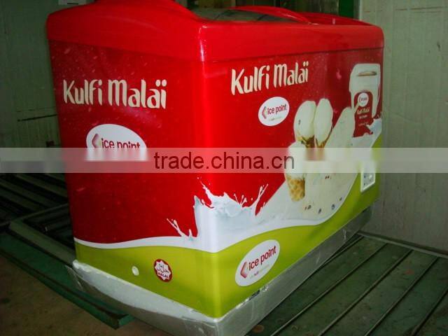 Commercial quick freezing glass top ice cream chest deep freezers