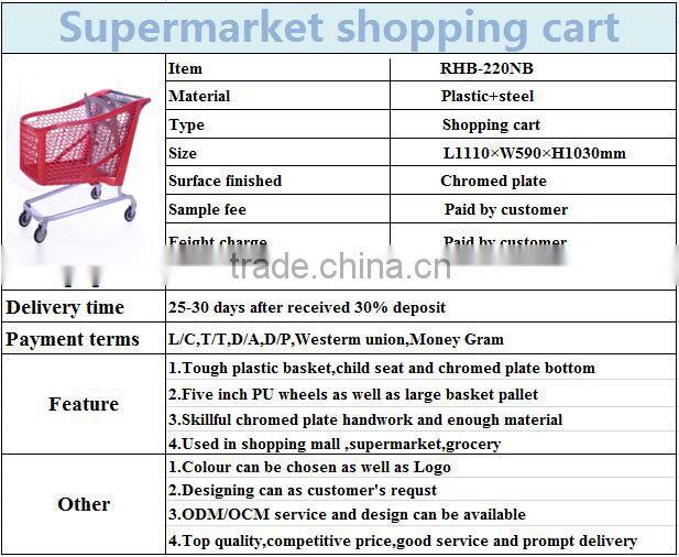 Portable folding plastic shopping cart