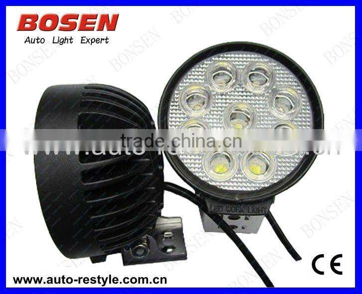 27W LED work light with 9-30V input, used for truck/tractor/heavy-duty/farming/mining 2015 hotsale
