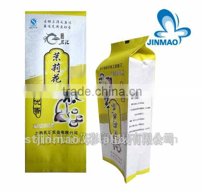Custom printed plastic bags with flowers tea packaging