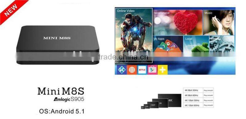 Smallest Size Mini Box Android 5.1 Amlogic S905 Mini M8S Android TV Box Smaller Than M8S