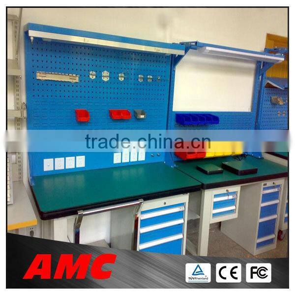 Steel Workbench with Back Board and Drawers