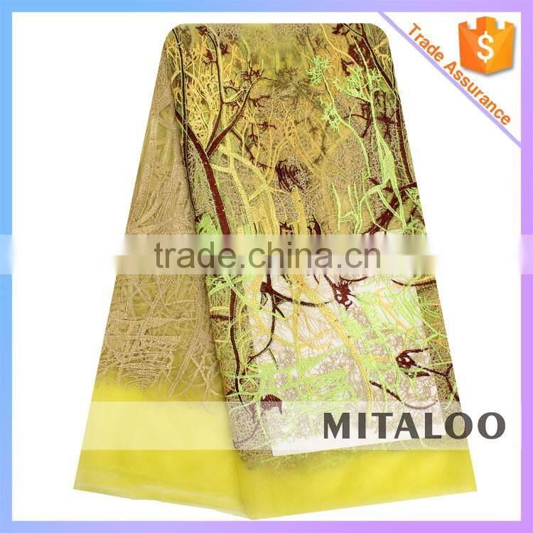 Mitaloo MFL0134 African Fashion Lace Latest Yellow Net Lace New Lace