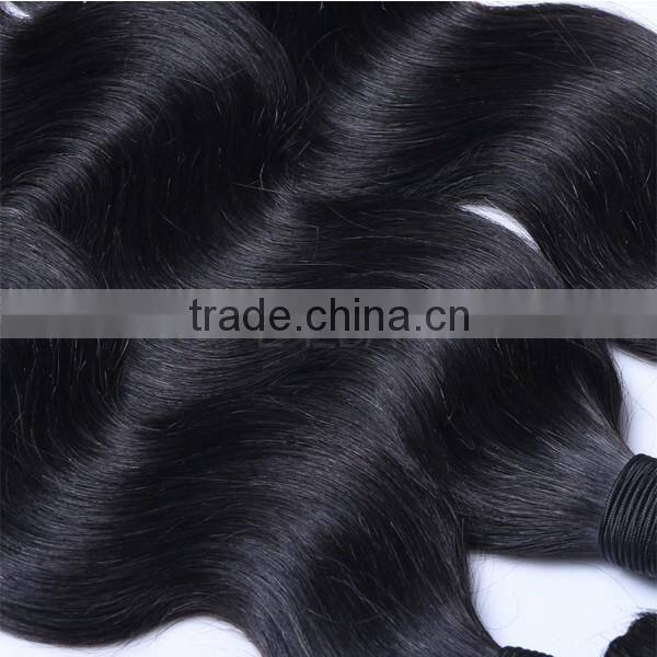 WJ001 Brazilian 100 unprocessed virgin body wave hair natural black
