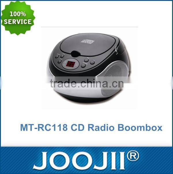 1.2W x 2 Portable CD Boombox with MP3 AM/FM Radio LED Display