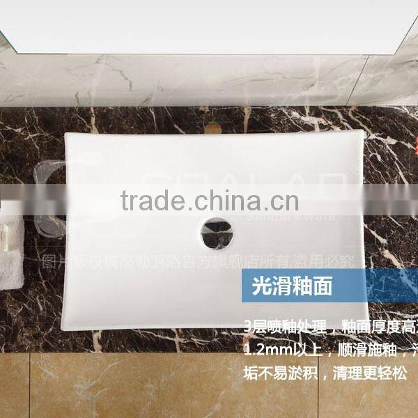 GA-3009 Bathroom design rectangular handmade ceramic sink