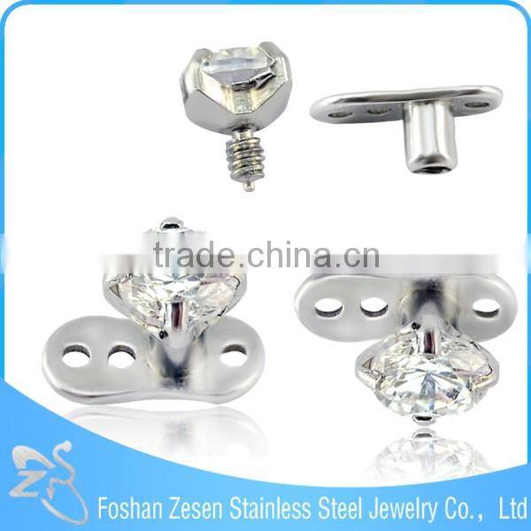 Body Piercing Jewelry Titanium Crystal Dermal Anchor Piercing Jewelry