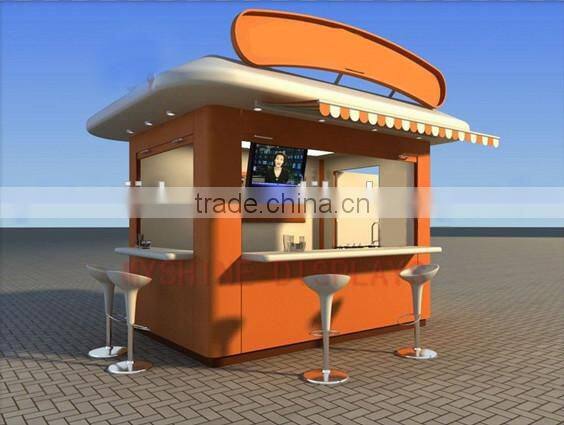 Low cost of CE approved food street kiosk for sale, retail kiosk design, outdoor coffee kiosk design