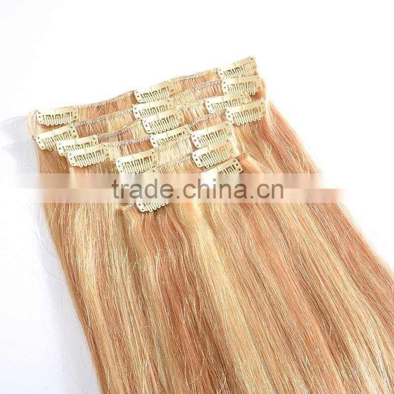 2016Wholesale Virgin Human Hair Clip In Hair Extension, Unprocessed Brazilian Human Hair Clip In Hair Extension