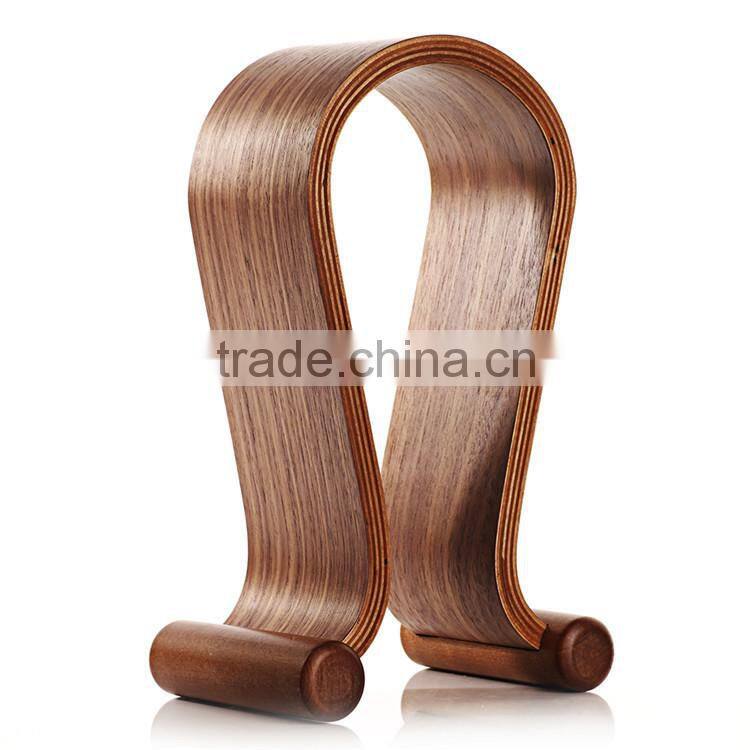 Hot Sale Wooden Headset Hanger, Wood Stand, Suitable All Headphone Size, Sound Stand, HeadSet Rack Display Hanger