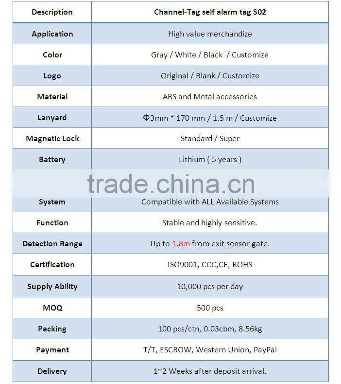 EAS Security shoes laptop bag anti-theft alarm tag