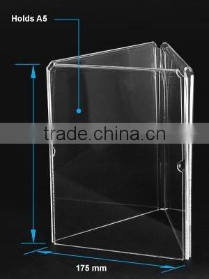 Wholesale Acrylic A5 three sides menu holder 2016 new model