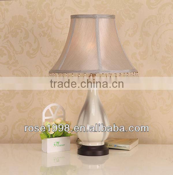 glaze ceramic table lamp with pleated shade