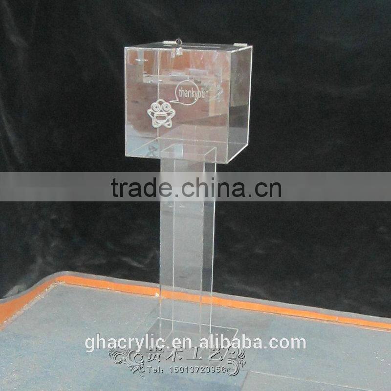 2016 Transparent standing donation boxes for sale